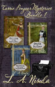 cover for L. A. Nisula's Cassie Pengear Mysteries book 1,2,3
